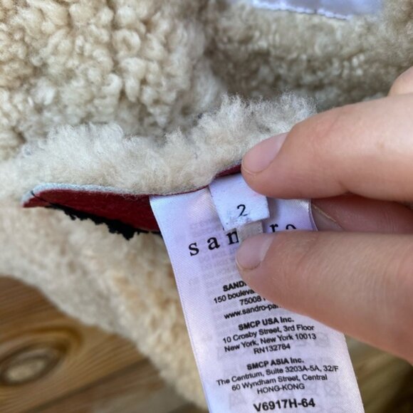 Sandro Leather / Sherpa Jacket - Picture 8 of 12